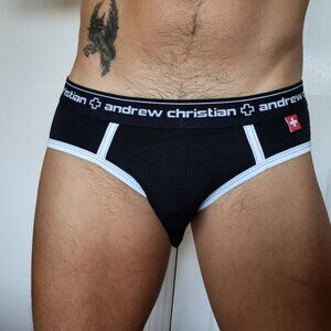 Andrew Christian Vintage Briefs Large Black NEW